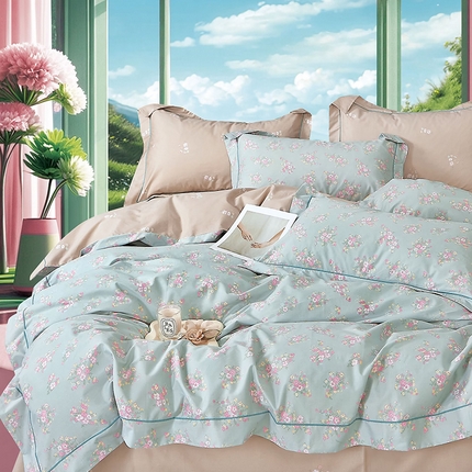 91家纺网 家纺一手货源 找家纺 （总）磨毛世家家纺 2025新款13372铂金凯丽四件套-实体花色