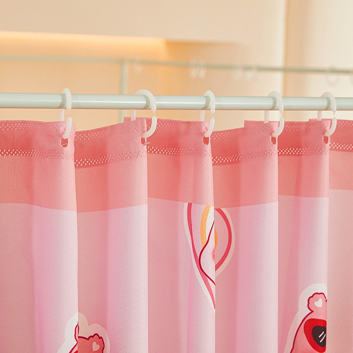 91家纺网 家纺一手货源 找家纺 迪凡保罗蚊帐 2025新款2503专版印花遮光帘防摔坐床蚊帐实拍图 粉红小熊