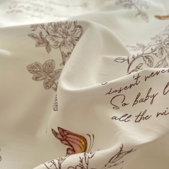 91家纺网 家纺一手货源 找家纺 涵宸家纺 2025新款全棉印花四件套 F蝶之恋