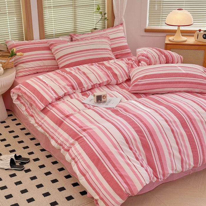 91家纺网 家纺一手货源 找家纺 （总）澳萝拉 2025新款全棉水洗棉印花款四件套-风格二