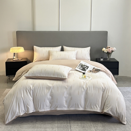 91家纺网 家纺一手货源 找家纺 经年 2025新款亲肤棉数码印花四件套-流星 流星-香槟