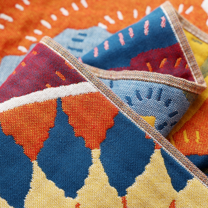 91家纺网 家纺一手货源 找家纺 （总）朴尔2025年新品国潮风加大加厚全棉六层纱布浴巾四件套