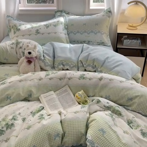 91家纺网 家纺一手货源 找家纺 涵宸家纺 2025新款全棉印花四件套 B葡萄园