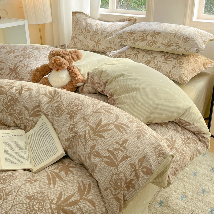 91家纺网 家纺一手货源 找家纺 涵宸家纺 2025新款全棉印花四件套 F花影