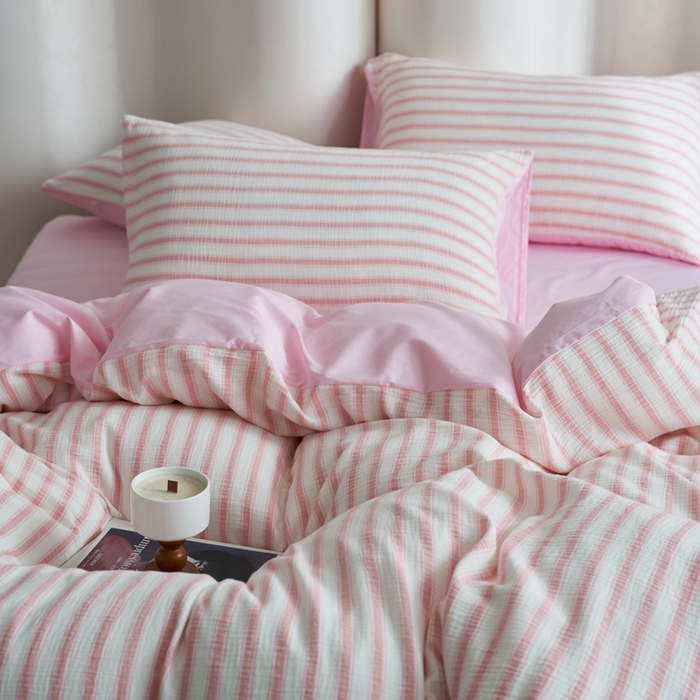 91家纺网 家纺一手货源 找家纺 （总）金丝鸟家纺 2025新款全棉皱皱纱系列四件套