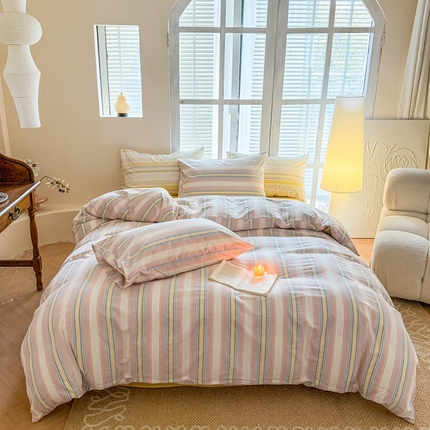 91家纺网 家纺一手货源 找家纺 （总）澳萝拉 2025新款全棉水洗棉印花款四件套-风格一