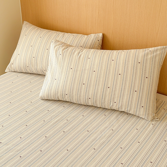 91家纺网 家纺一手货源 找家纺 感遇全棉软萌清新四件套 浅灰爱心