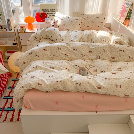 91家纺网 家纺一手货源 找家纺 （总）澳萝拉 2025新款卡通小清新春夏全棉亲肤舒适三件套四件套