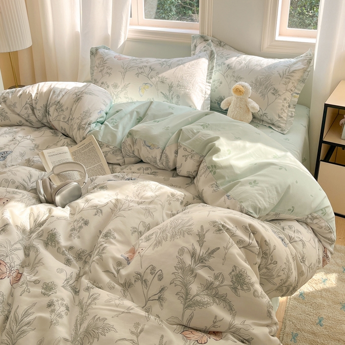 91家纺网 家纺一手货源 找家纺 涵宸家纺 2025新款全棉印花四件套 B素汐