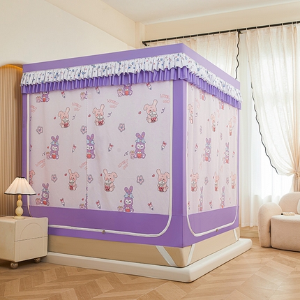 91家纺网 家纺一手货源 找家纺 （总）迪凡保罗蚊帐 2025新款2503专版印花遮光帘防摔坐床蚊帐实拍图