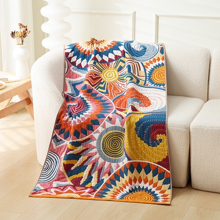 91家纺网 家纺一手货源 找家纺 （总）朴尔2025年新品国潮风加大加厚全棉六层纱布浴巾四件套