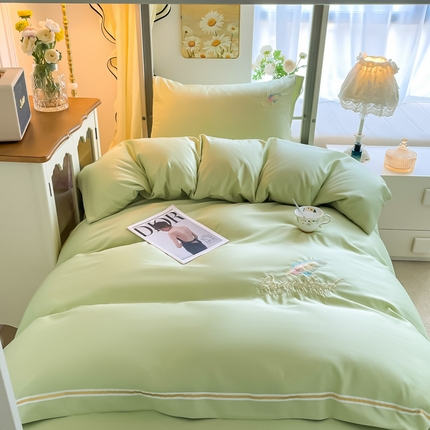 91家纺网 家纺一手货源 找家纺 （总）悦织湾家纺 2025新款水洗冰丝羽毛学生宿舍三件套轻奢时尚床上用品四件套