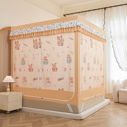 91家纺网 家纺一手货源 找家纺 （总）迪凡保罗蚊帐 2025新款2503专版印花遮光帘防摔坐床蚊帐实拍图