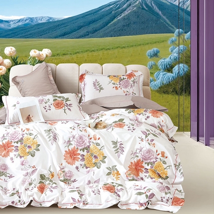 91家纺网 家纺一手货源 找家纺 （总）磨毛世家家纺 2025新款13372铂金凯丽四件套-实体花色