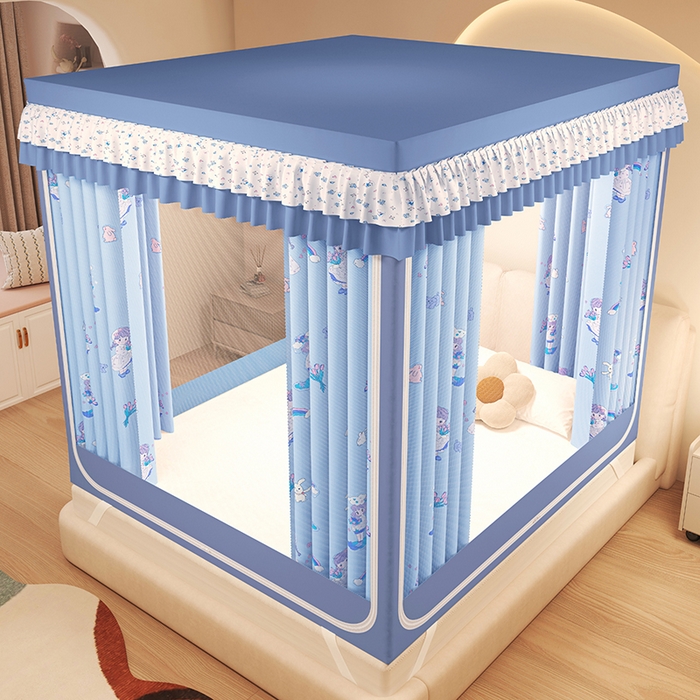 91家纺网 家纺一手货源 找家纺 迪凡保罗蚊帐 2025新款2503专版印花遮光帘防摔坐床蚊帐建模图 梦幻少女