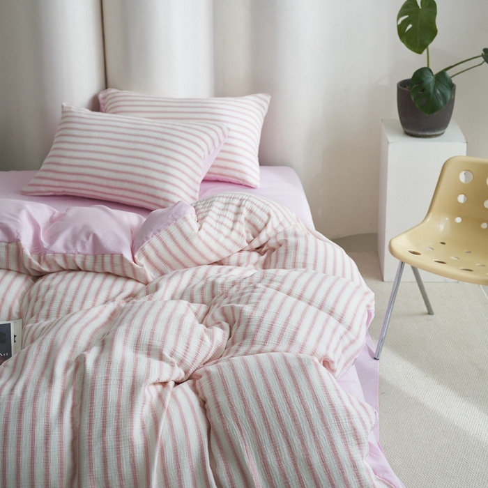 91家纺网 家纺一手货源 找家纺 （总）金丝鸟家纺 2025新款全棉皱皱纱系列四件套