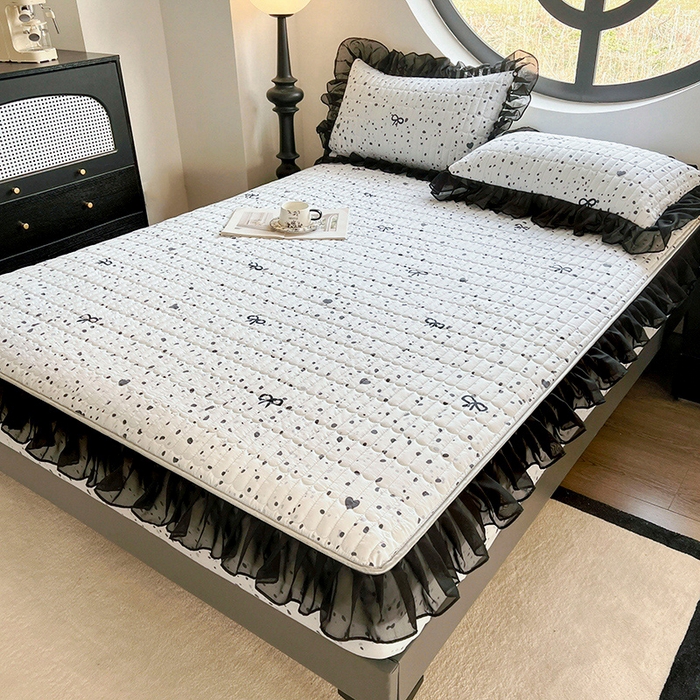 91家纺网 家纺一手货源 找家纺 眠势力 2025新款赫本风花边床笠四季通用加厚夹棉席梦思保护套 奇思妙想-兰