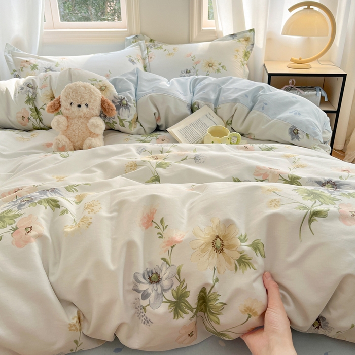 91家纺网 家纺一手货源 找家纺 涵宸家纺 2025新款全棉印花四件套 B花期-浅