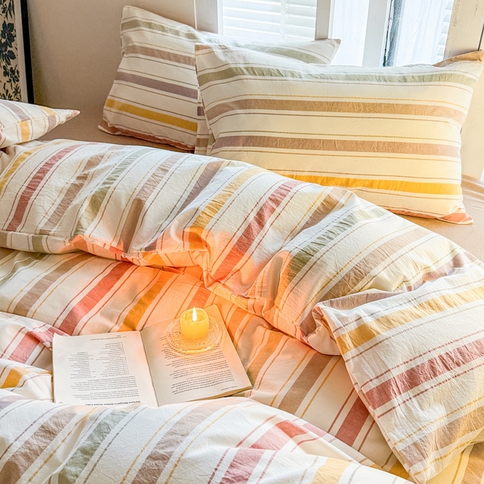 91家纺网 家纺一手货源 找家纺 澳萝拉 2025新款全棉水洗棉印花款四件套-风格一 里威-深咖