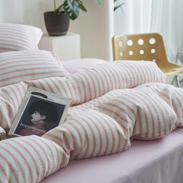 91家纺网 家纺一手货源 找家纺 （总）金丝鸟家纺 2025新款全棉皱皱纱系列四件套