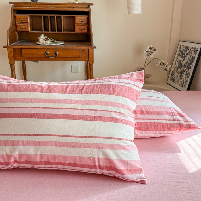 91家纺网 家纺一手货源 找家纺 澳萝拉 2025新款全棉水洗棉印花款四件套-风格一 拉斐尔-粉