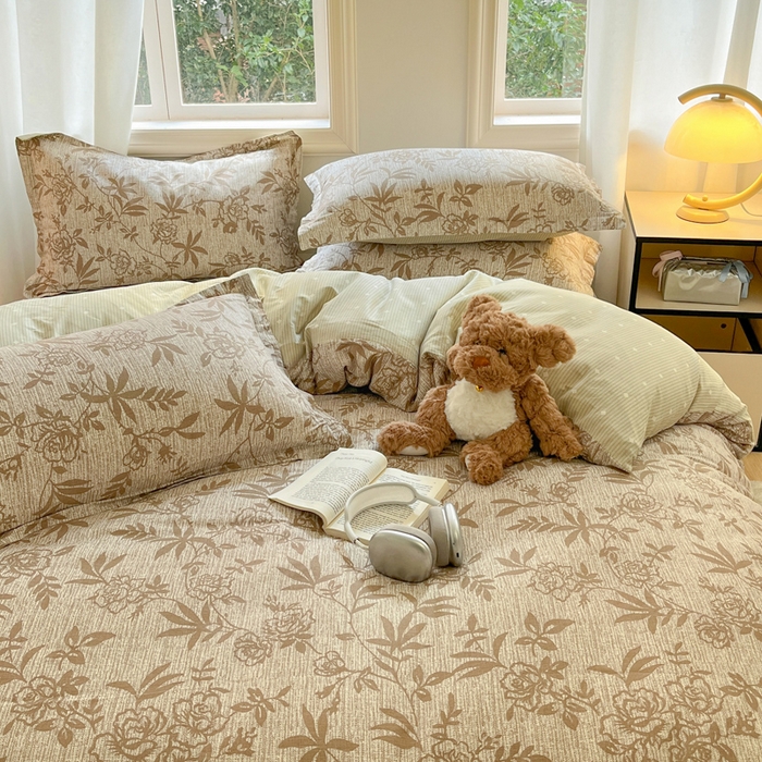 91家纺网 家纺一手货源 找家纺 涵宸家纺 2025新款全棉印花四件套 F花影