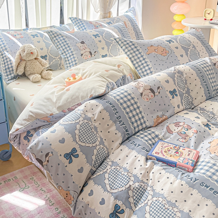 91家纺网 家纺一手货源 找家纺 涵宸家纺 2025新款全棉印花四件套 A花圃园