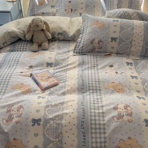 91家纺网 家纺一手货源 找家纺 涵宸家纺 2025新款全棉印花四件套 A花圃园