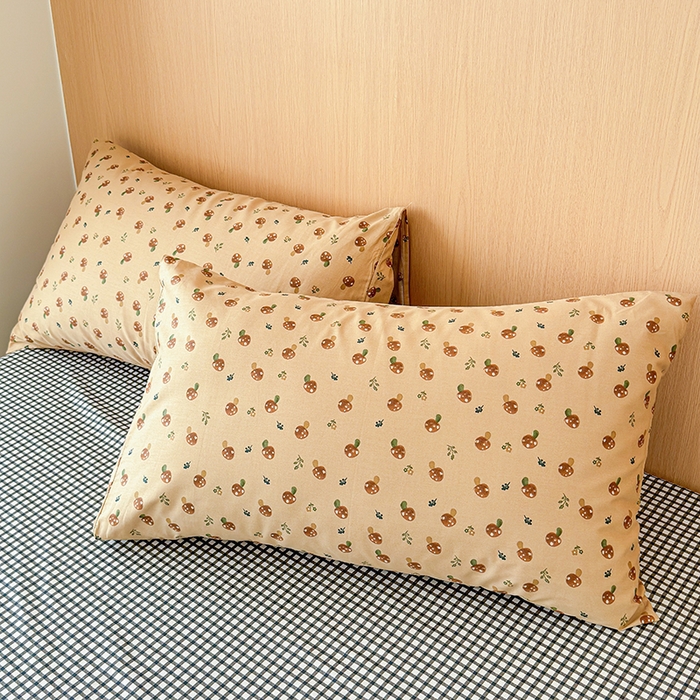 91家纺网 家纺一手货源 找家纺 感遇全棉软萌清新四件套 小蘑菇