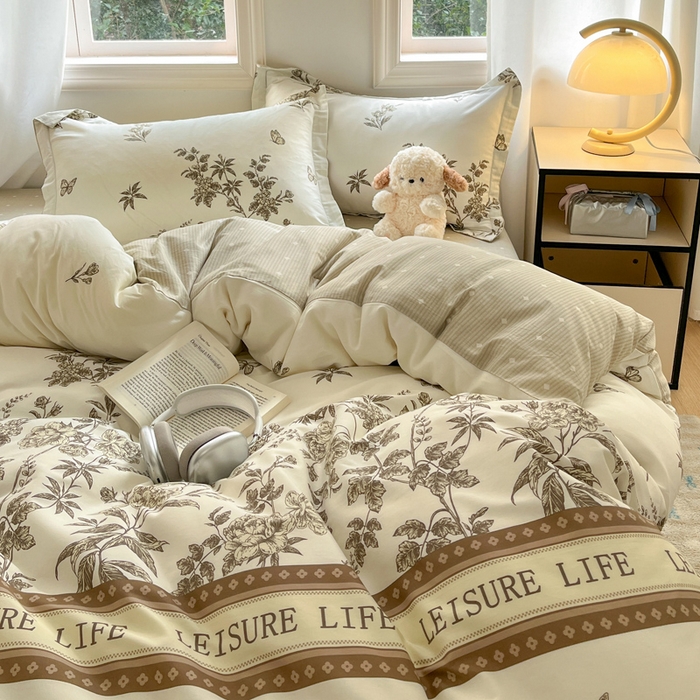 91家纺网 家纺一手货源 找家纺 涵宸家纺 2025新款全棉印花四件套 F慕情