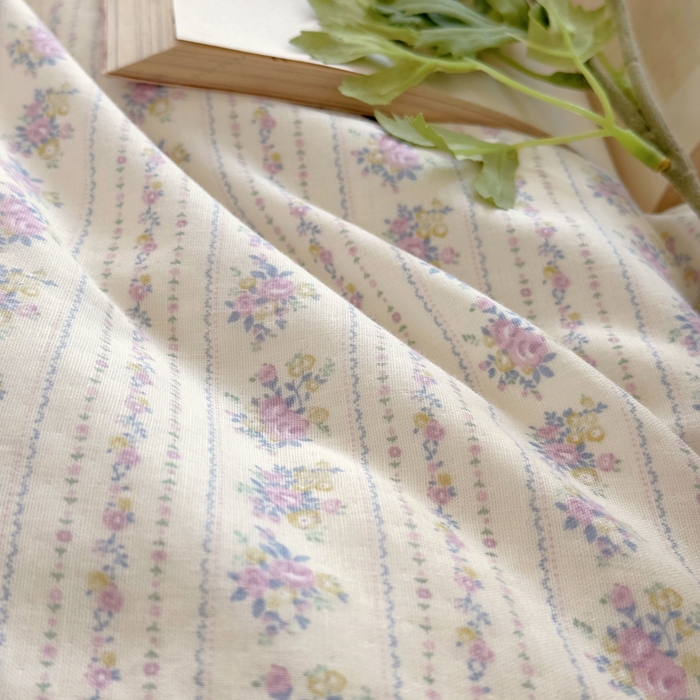 91家纺网 家纺一手货源 找家纺 澳萝拉 2025新款小碎花清新春夏全棉花边双层纱韩系三件套四件套 花漾甜心