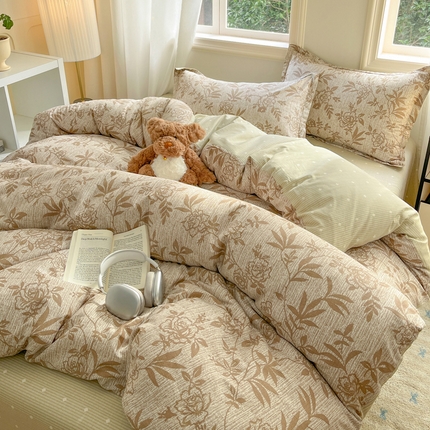 涵宸家纺 2025新款全棉印花四件套 F花影