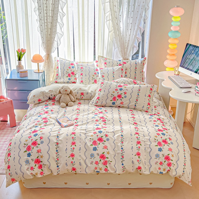 91家纺网 家纺一手货源 找家纺 涵宸家纺 2025新款全棉印花四件套 B伊芙琳