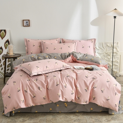 91家纺网 家纺一手货源 找家纺 （总）磨毛世家家纺2025新款13376全棉铂金凯丽四件套四季款纯棉套件