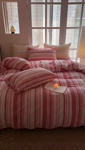 91家纺网 家纺一手货源 找家纺 澳萝拉 2025新款全棉水洗棉印花款四件套-风格一 拉斐尔-粉