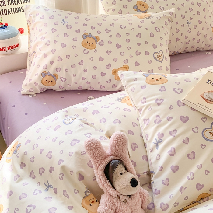 91家纺网 家纺一手货源 找家纺 （总）澳萝拉 2025新款卡通小清新春夏全棉亲肤舒适三件套四件套