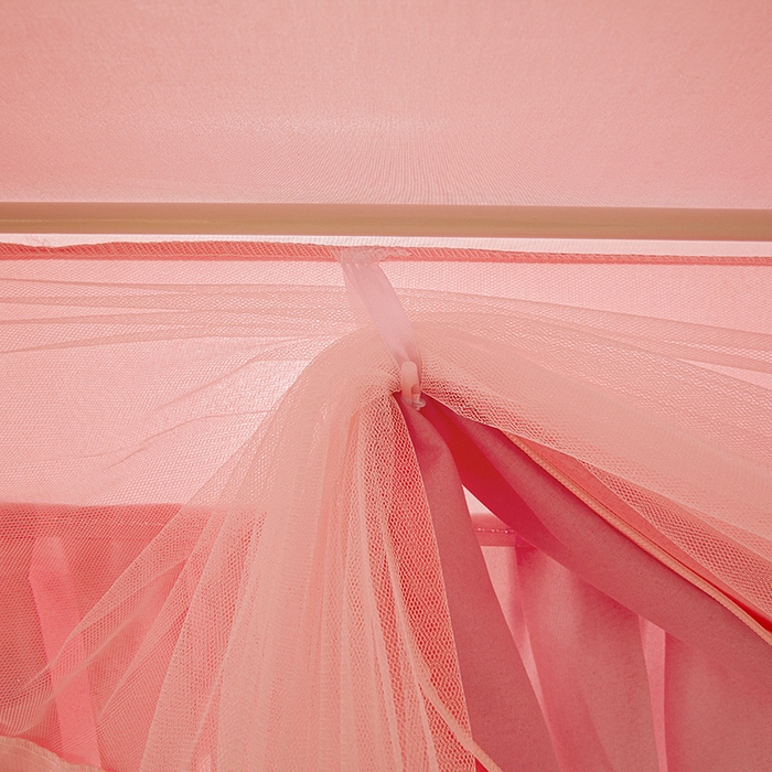 91家纺网 家纺一手货源 找家纺 迪凡保罗蚊帐 2025新款2503专版印花遮光帘防摔坐床蚊帐实拍图 粉红小熊