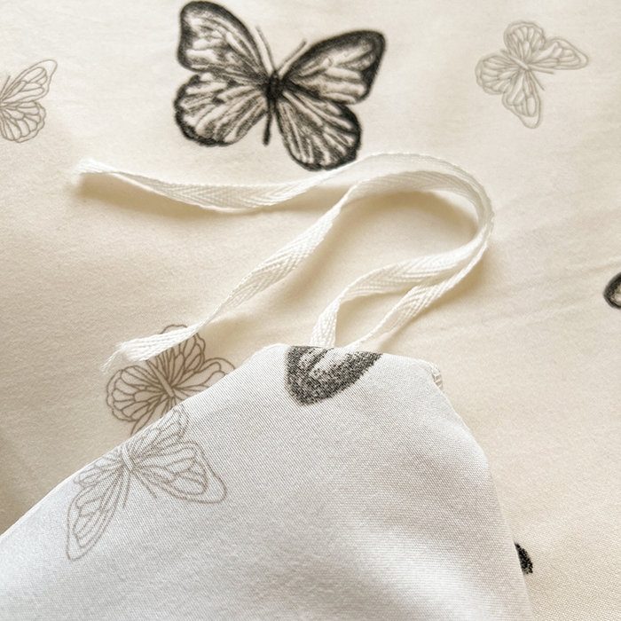 91家纺网 家纺一手货源 找家纺 眠势力 2025新款赫本风被套韩版荷叶花边被罩四季款 蝴蝶飞