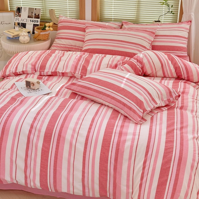 91家纺网 家纺一手货源 找家纺 澳萝拉 2025新款全棉水洗棉印花款四件套-风格二 拉斐尔-粉