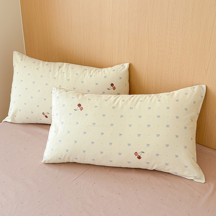 91家纺网 家纺一手货源 找家纺 感遇全棉软萌清新四件套 樱桃桃