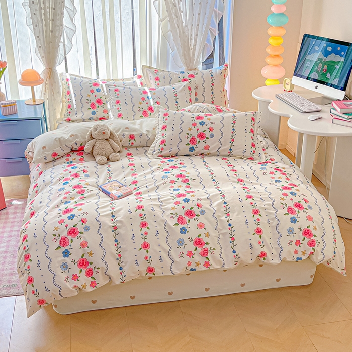 91家纺网 家纺一手货源 找家纺 涵宸家纺 2025新款全棉印花四件套 B伊芙琳