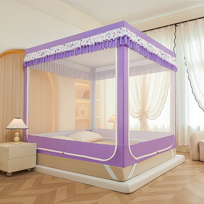 91家纺网 家纺一手货源 找家纺 迪凡保罗蚊帐 2025新款2503专版印花遮光帘防摔坐床蚊帐实拍图 奶萌兔兔