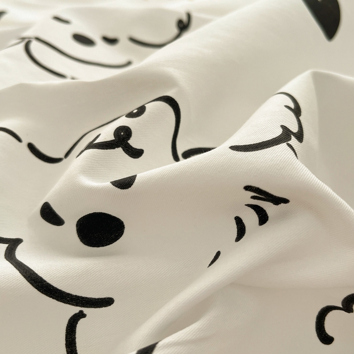 91家纺网 家纺一手货源 找家纺 涵宸家纺 2025新款全棉印花四件套 B呆萌小狗