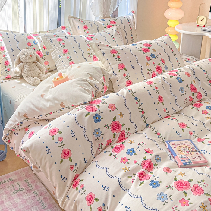 91家纺网 家纺一手货源 找家纺 涵宸家纺 2025新款全棉印花四件套 B伊芙琳