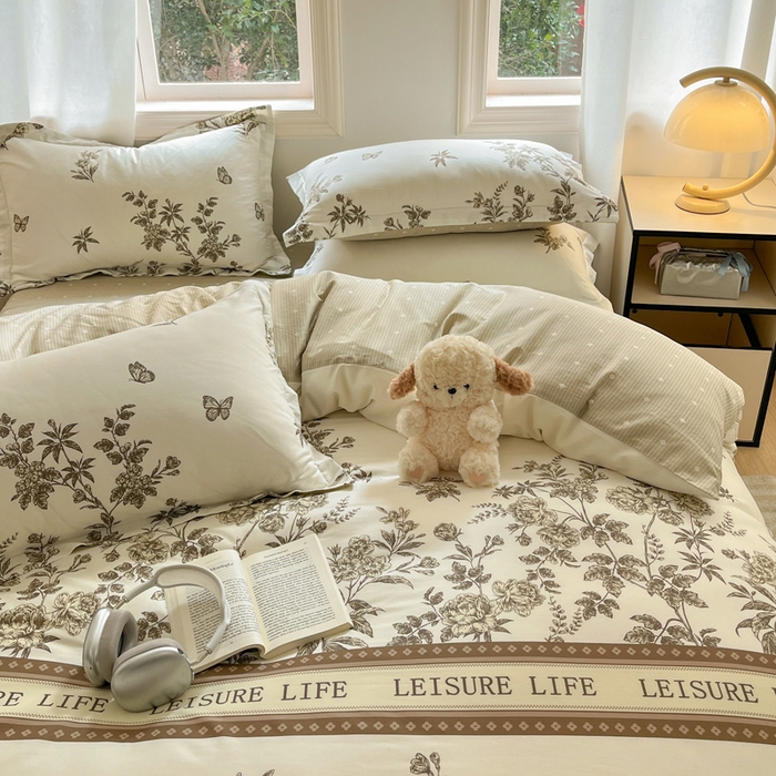 91家纺网 家纺一手货源 找家纺 涵宸家纺 2025新款全棉印花四件套 F慕情