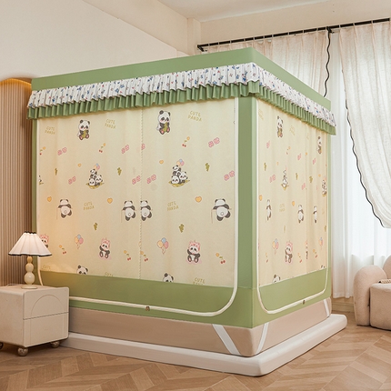 91家纺网 家纺一手货源 找家纺 （总）迪凡保罗蚊帐 2025新款2503专版印花遮光帘防摔坐床蚊帐实拍图