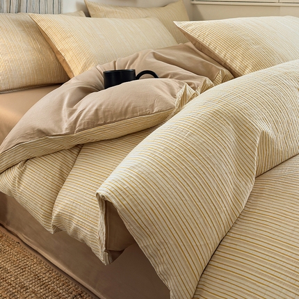 91家纺网 家纺一手货源 找家纺 （总）XIWEN-希文家纺 2025新款全棉色织立体提花四件套