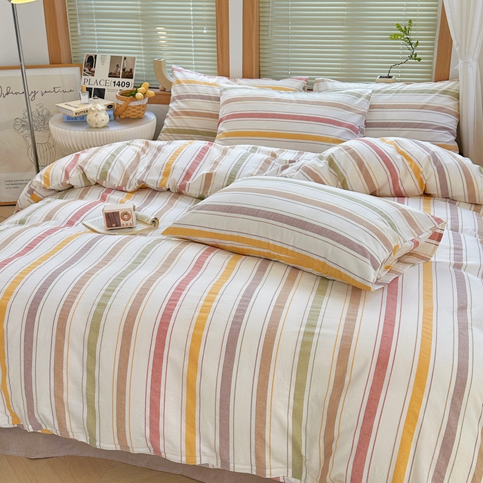 91家纺网 家纺一手货源 找家纺 澳萝拉 2025新款全棉水洗棉印花款四件套-风格二 里威-深咖