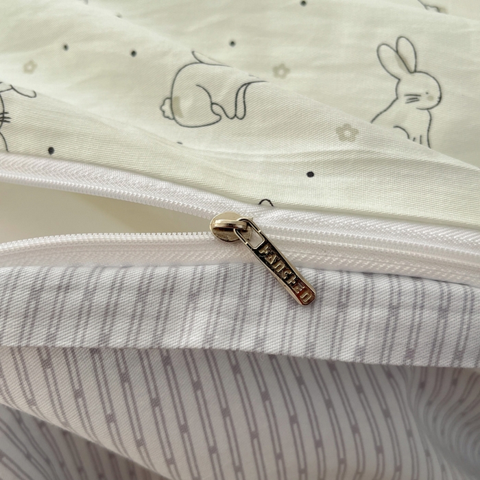 91家纺网 家纺一手货源 找家纺 涵宸家纺 2025新款全棉印花四件套 B萌小兔