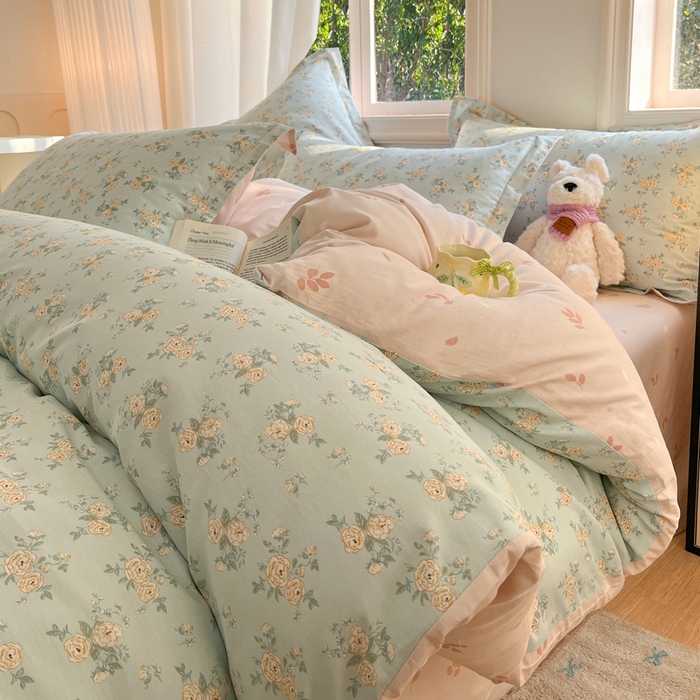 91家纺网 家纺一手货源 找家纺 涵宸家纺 2025新款全棉印花四件套 B蔓莎